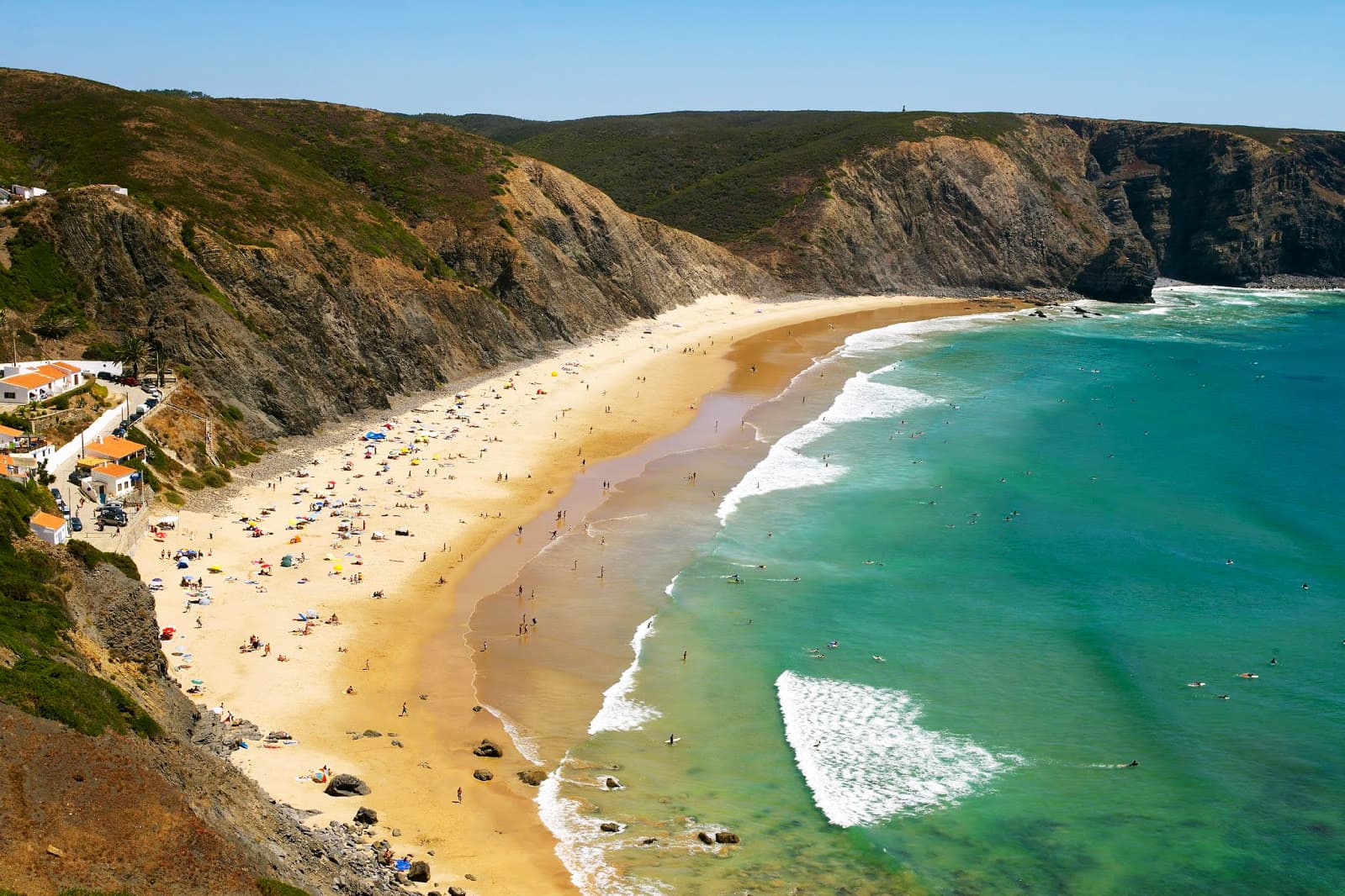 Praia da Arrifana, vista do alto da falésia